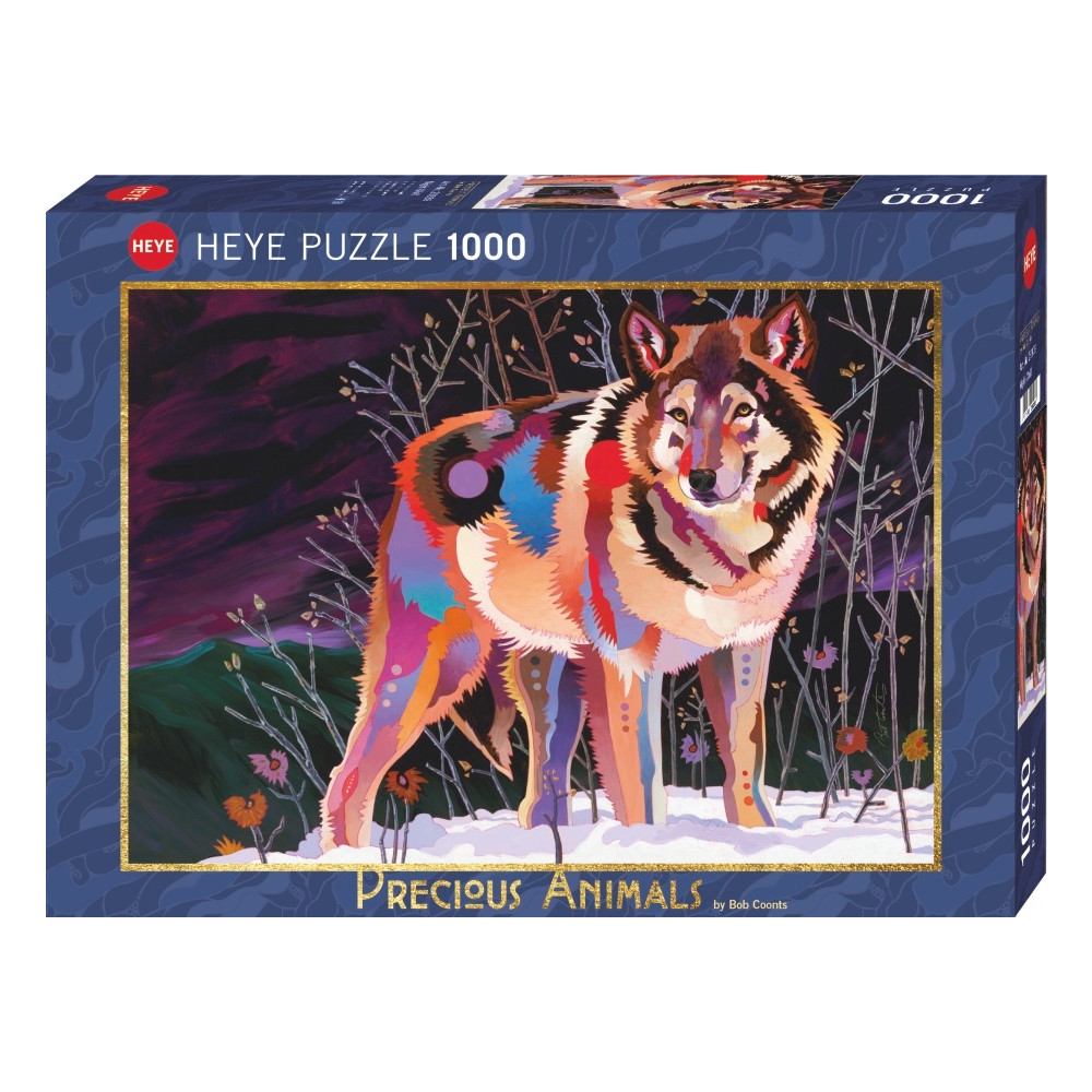 Produktbild för Fine Art Precious Animals Night Wolf, Pussel, 1000 bitar, Heye