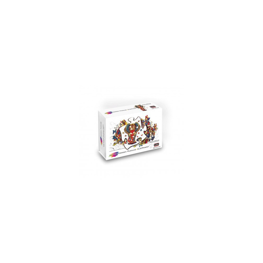 Produktbild för Rainbow Wooden Puzzle Elephant (120 b)