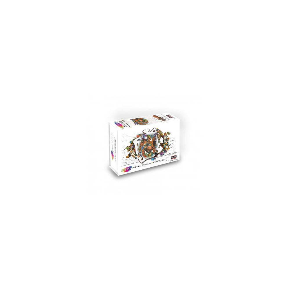 Produktbild för Rainbow Wooden Puzzle Pirate Cat (116 b)