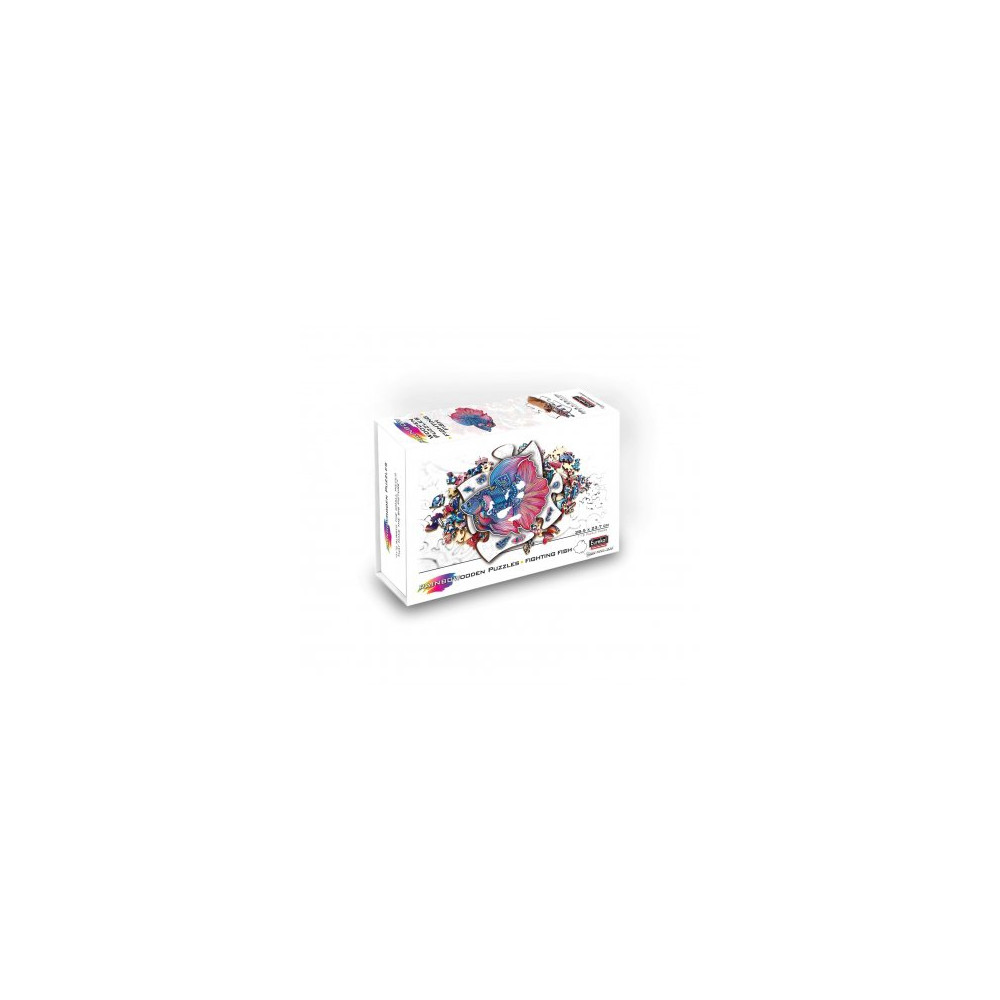Produktbild för Rainbow Wooden Puzzle Fighting Fish (112 b)