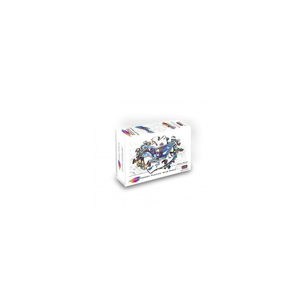 Produktbild för Rainbow Wooden Puzzle Blue Whale (101 b)
