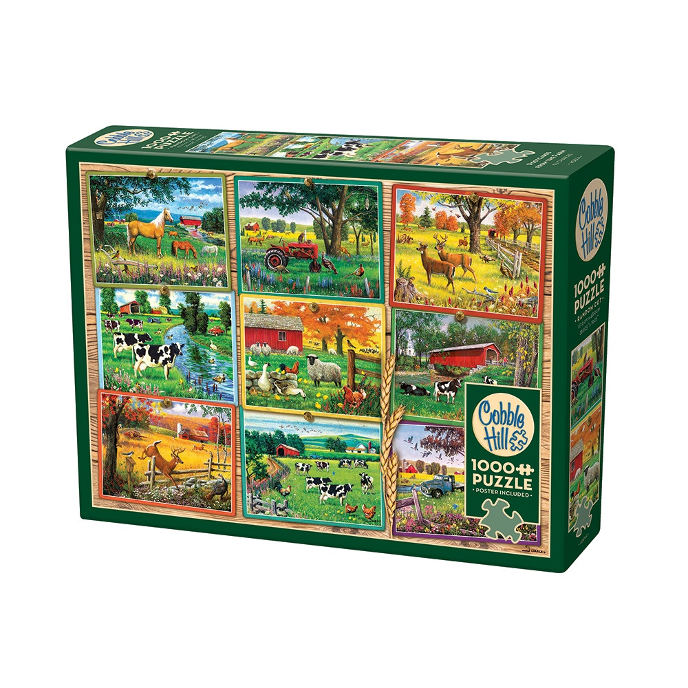 Produktbild för Postcards from the Farm, Pussel, 1000 bitar, Cobble Hill