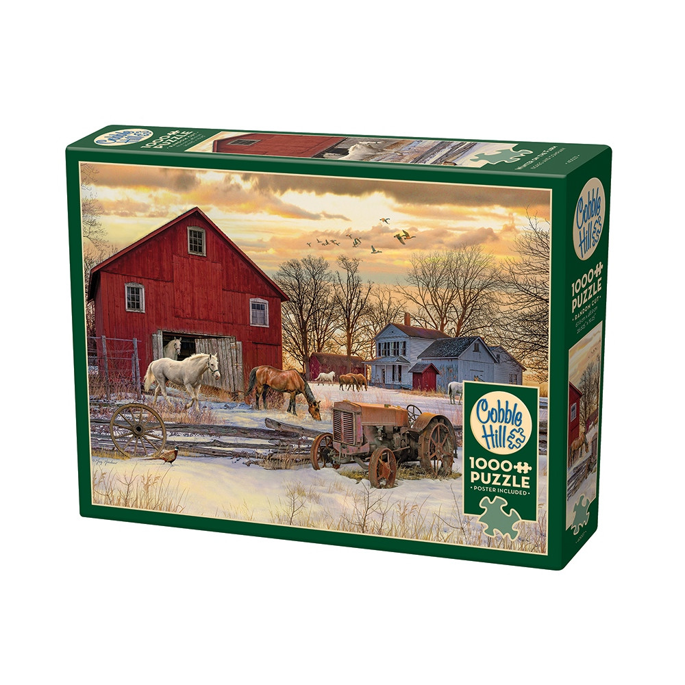 Produktbild för Winter on the Farm, Pussel, 1000 bitar, Cobble Hill