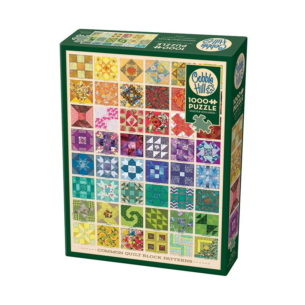 Produktbild för Common Quilt Blocks, Pussel, 1000 bitar, Cobble Hill
