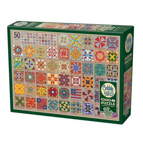 Cobble Hill 50 States Quilt Blocks, Pussel, 1000 bitar, Cobble Hill