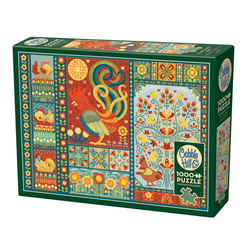 Cobble Hill Scandi Chicken Quilt, Pussel, 1000 bitar, Cobble Hill