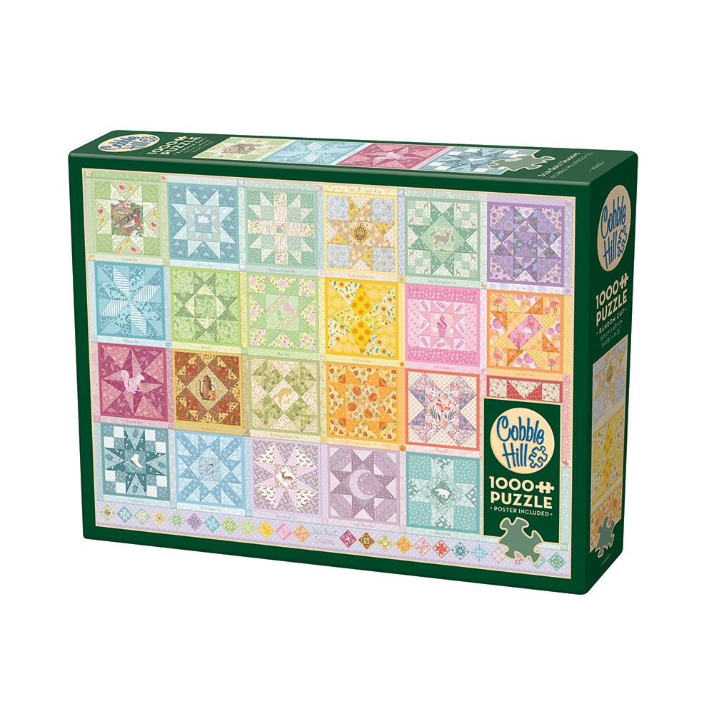 Produktbild för Star Quilt Seasons, Pussel, 1000 bitar, Cobble Hill