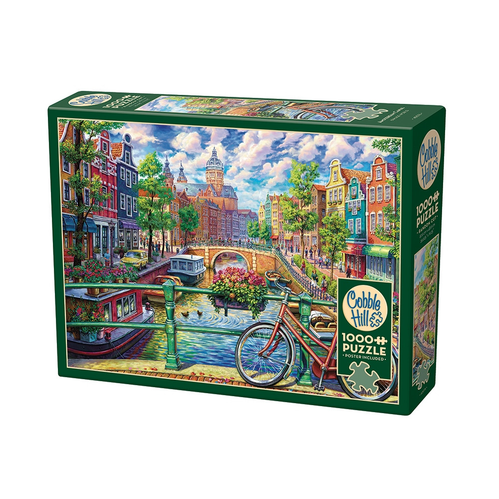Produktbild för Amsterdam Canal, Pussel, 1000 bitar, Cobble Hill