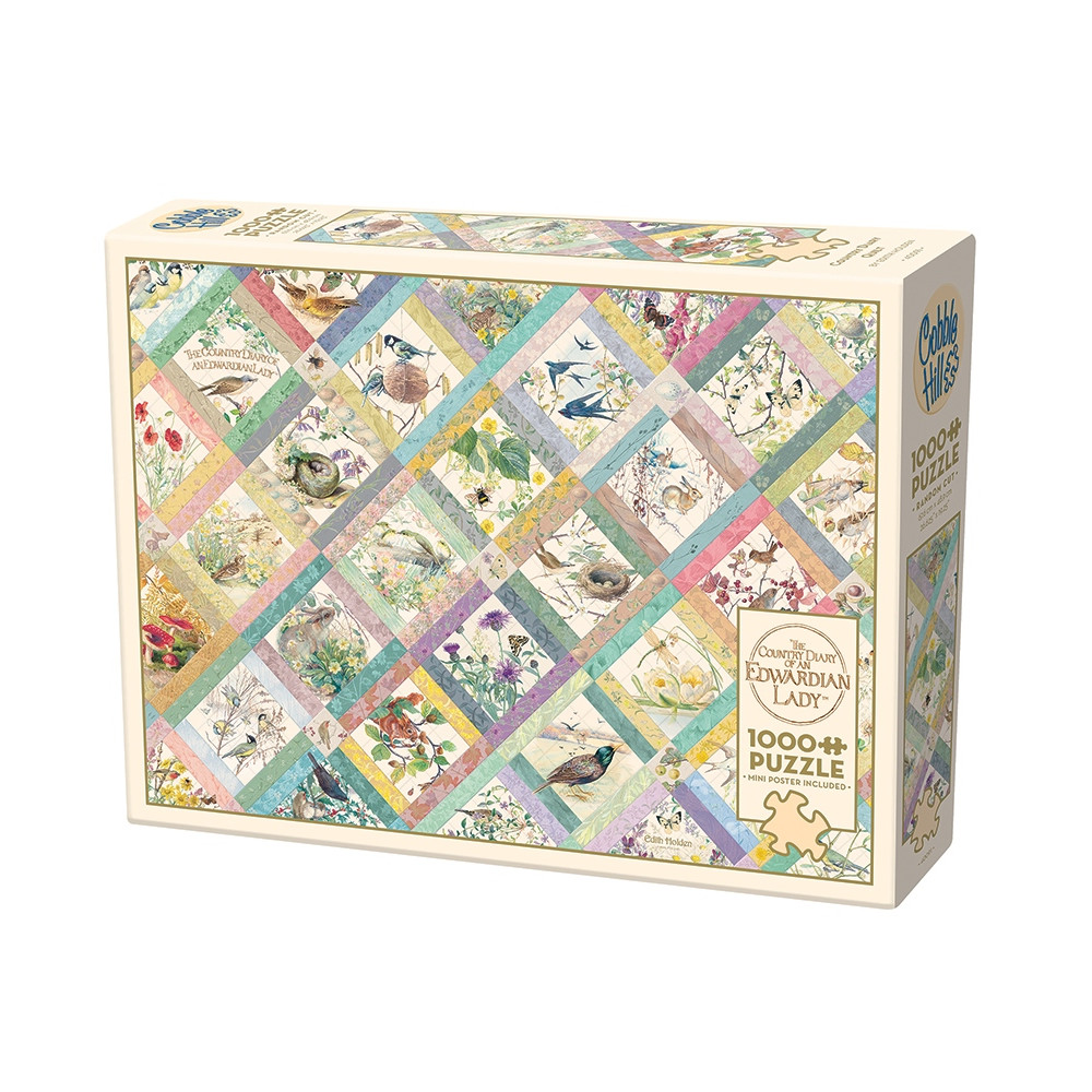 Produktbild för Country Diary Quilt, Pussel, 1000 bitar, Cobble Hill