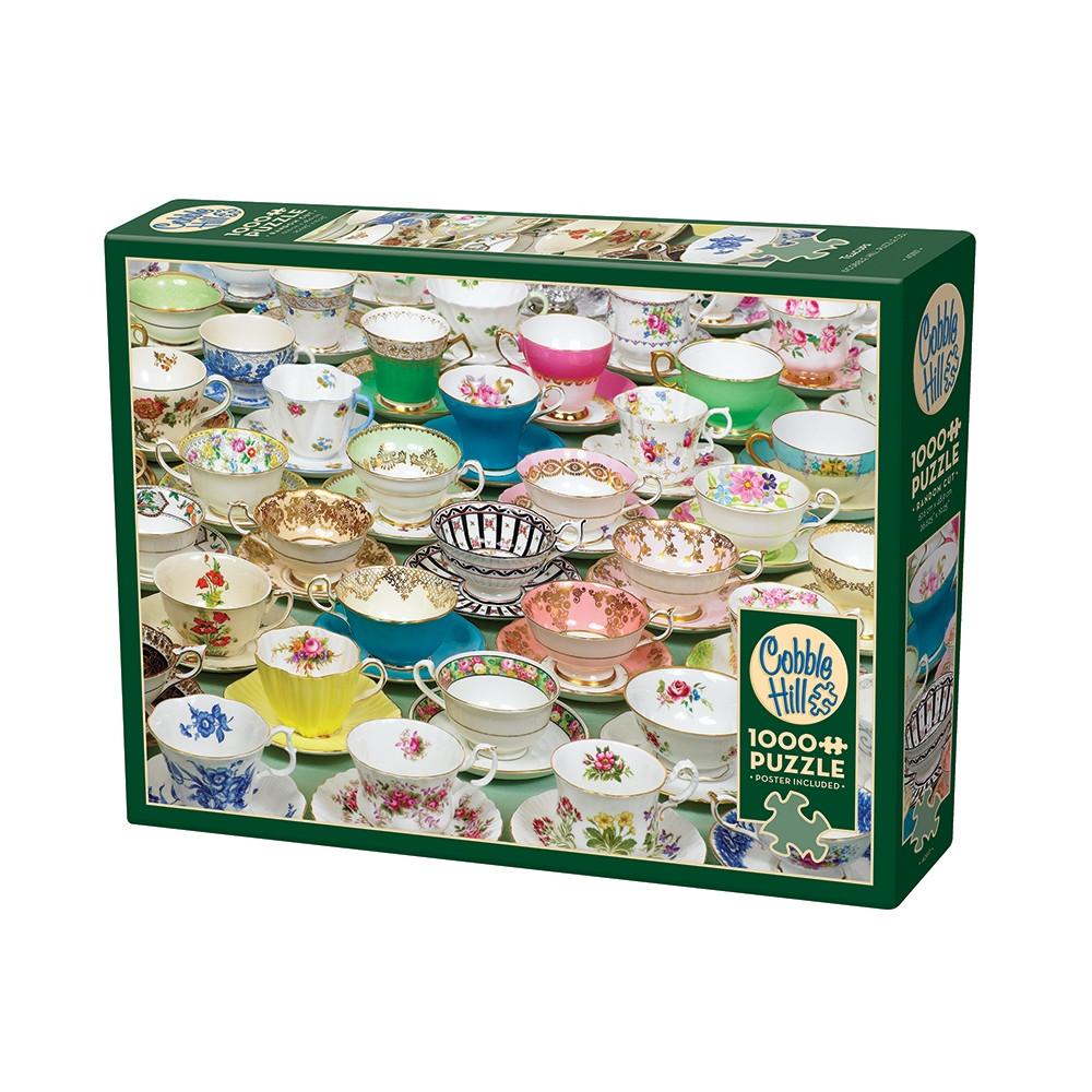 Produktbild för Teacups, Pussel, 1000 bitar, Cobble Hill