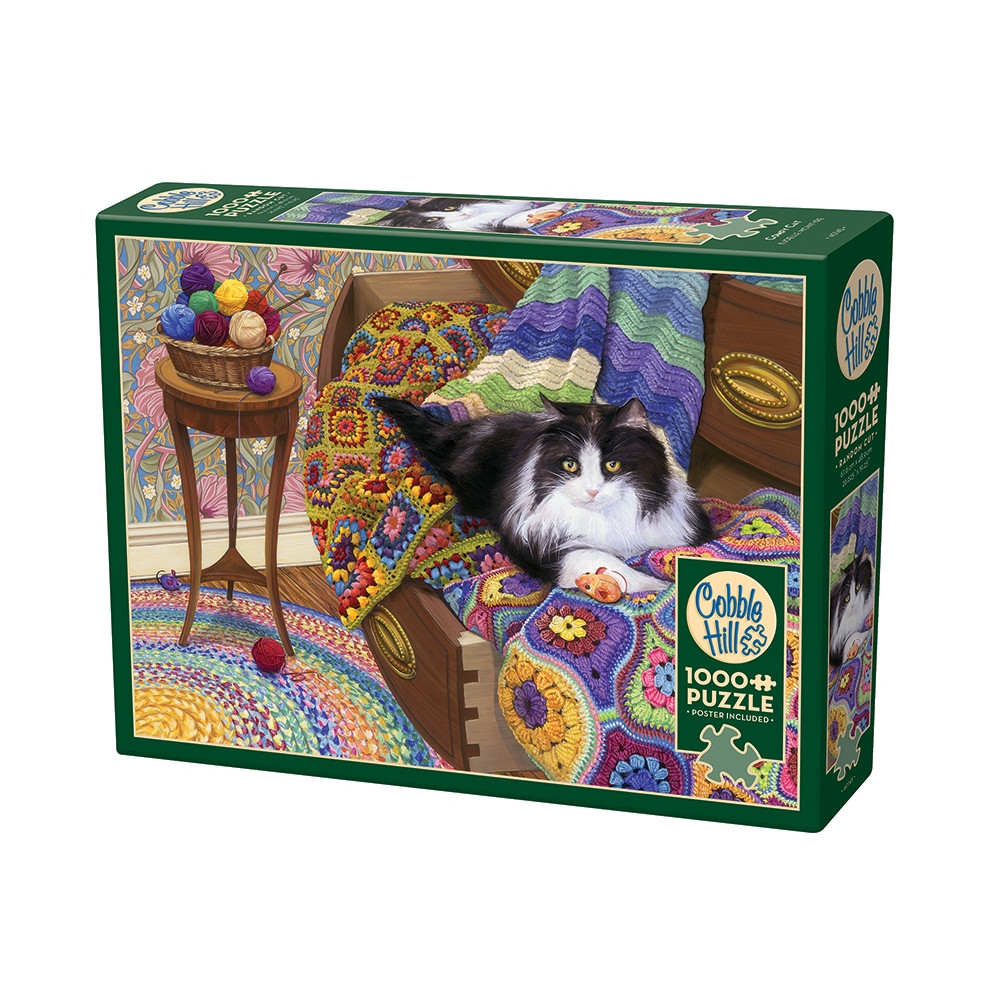 Produktbild för Comfy Cat, Pussel, 1000 bitar, Cobble Hill