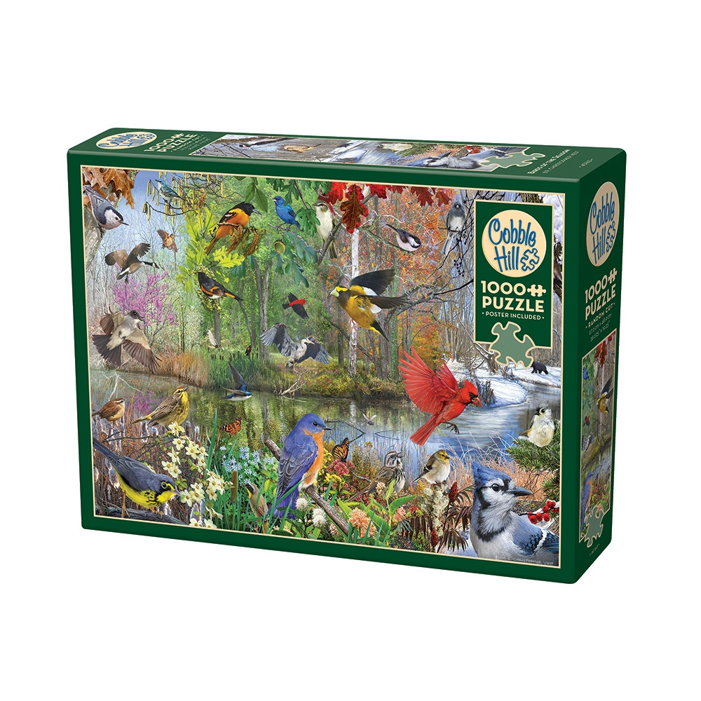 Produktbild för Birds of the Season, Pussel, 1000 bitar, Cobble Hill