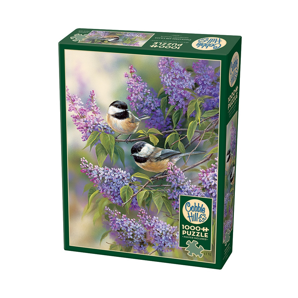 Produktbild för Chickadees and Lilacs, Pussel, 1000 bitar, Cobble Hill