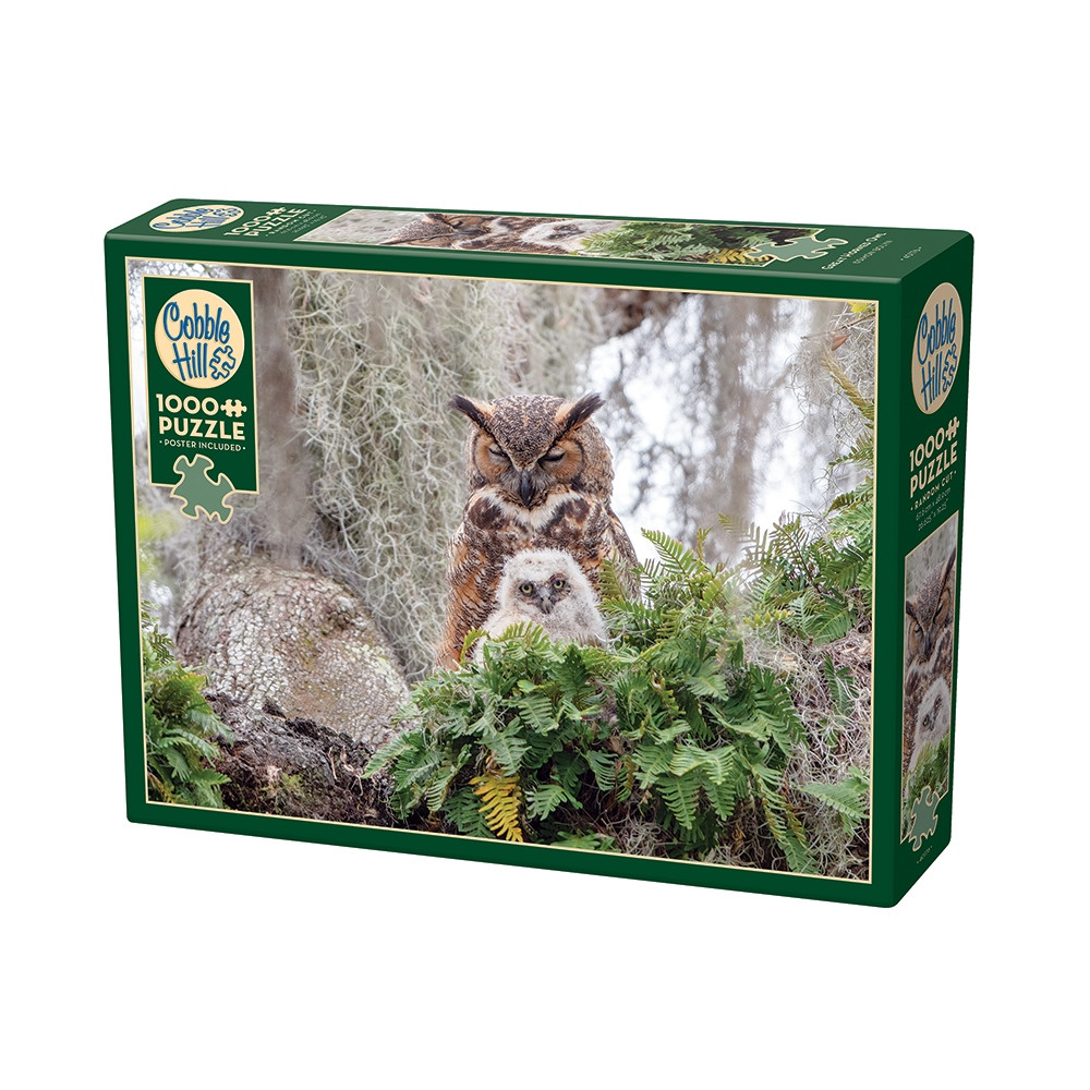 Produktbild för Great Horned Owl, Pussel, 1000 bitar, Cobble Hill