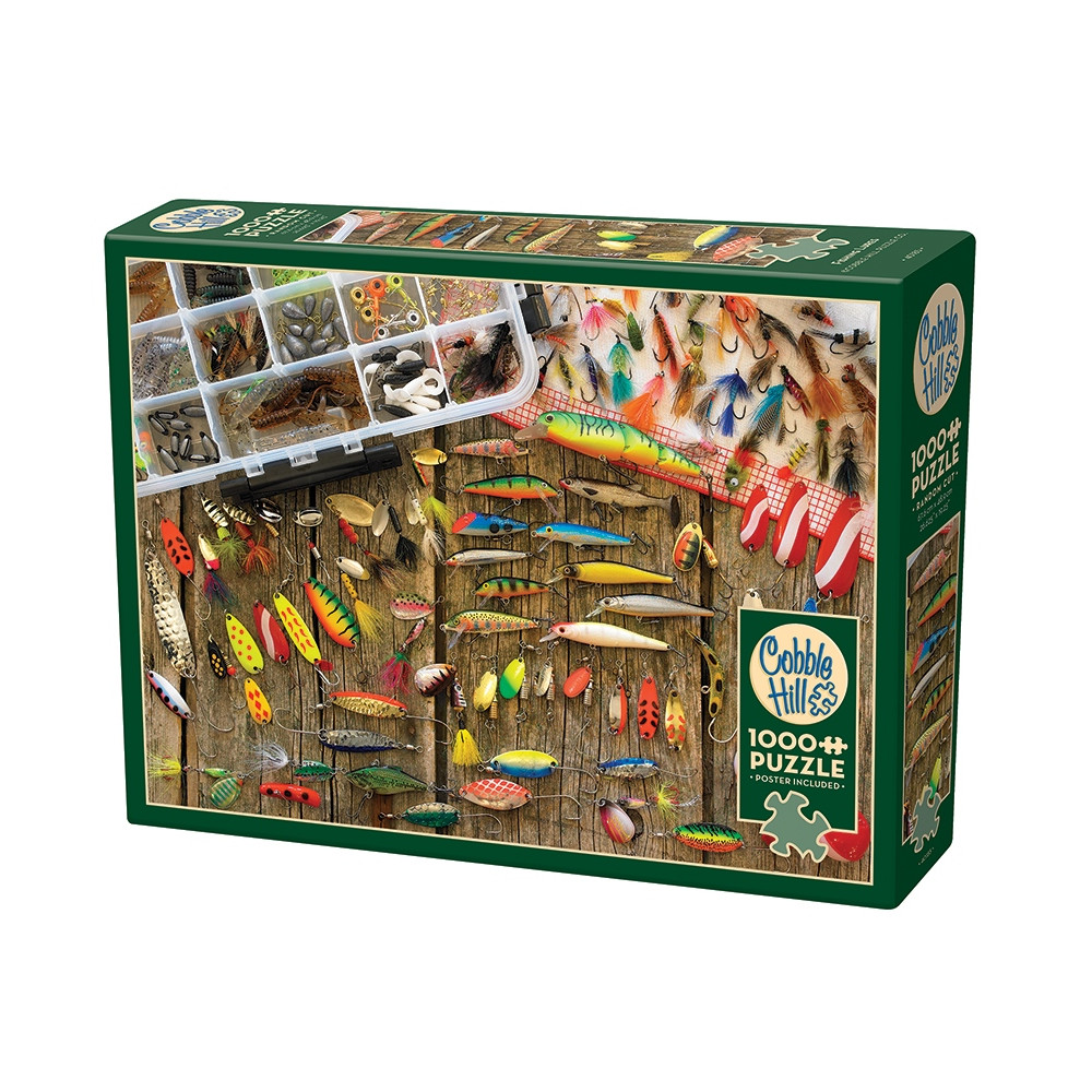 Produktbild för Fishing Lures, Pussel, 1000 bitar, Cobble Hill