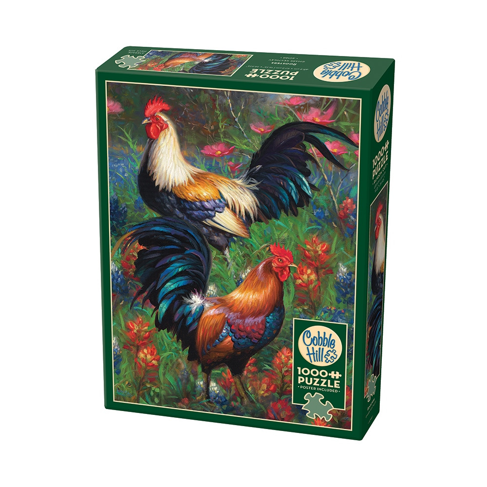 Produktbild för Roosters, Pussel, 1000 bitar, Cobble Hill