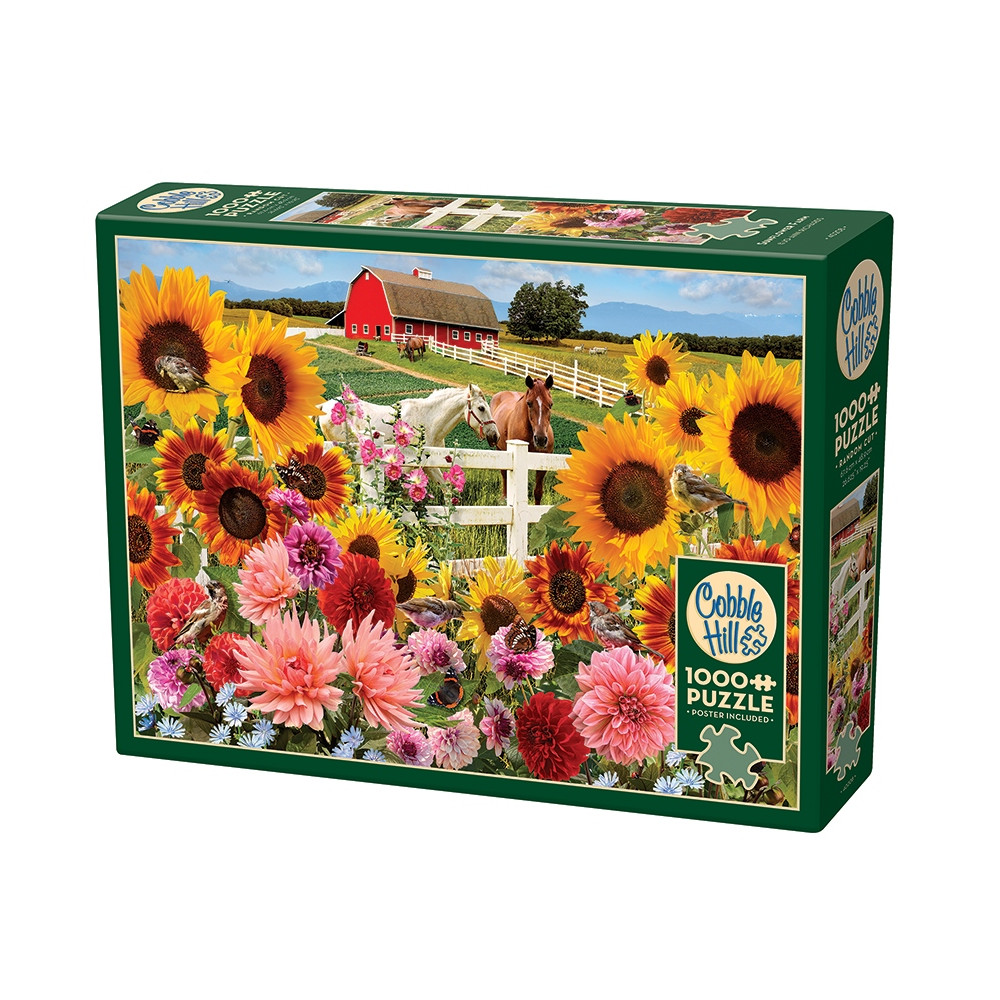 Produktbild för Sunflower Farm, Pussel, 1000 bitar, Cobble Hill