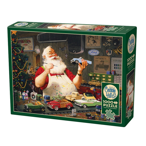 Cobble Hill Santa Painting Cars, Pussel, 1000 bitar, Cobble Hill