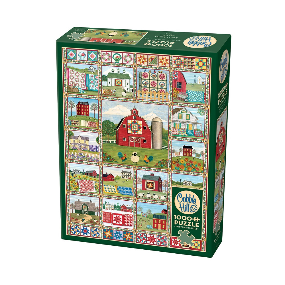 Produktbild för Quilt Country, Pussel, 1000 bitar, Cobble Hill