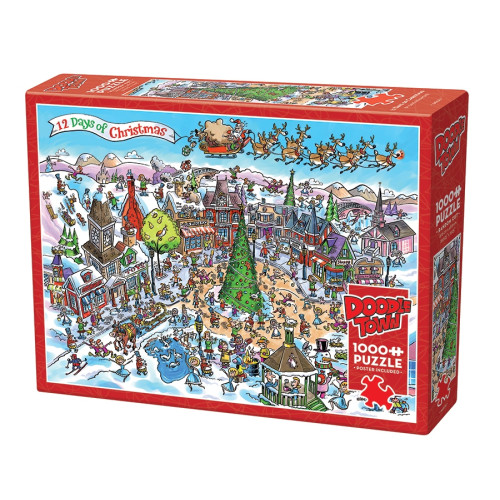 Cobble Hill DoodleTown: 12 Days of Christmas, Pussel, 1000 bitar, Cobble Hill