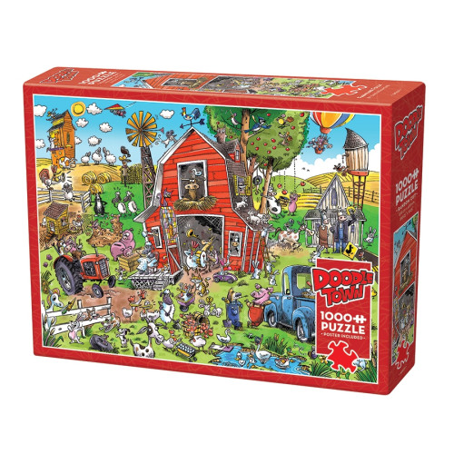 Cobble Hill DoodleTown: Farmyard Folly, Pussel, 1000 bitar, Cobble Hill