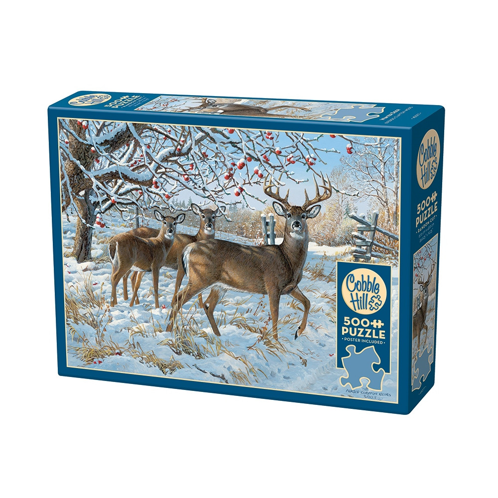 Produktbild för Winter Deer, Pussel, 500 bitar, Cobble Hill