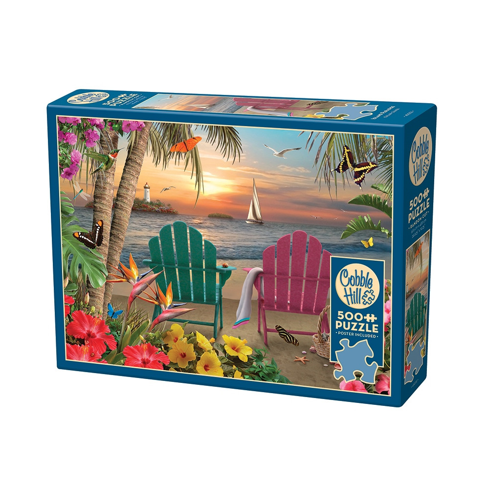 Produktbild för Island Paradise, Pussel, 500 bitar, Cobble Hill
