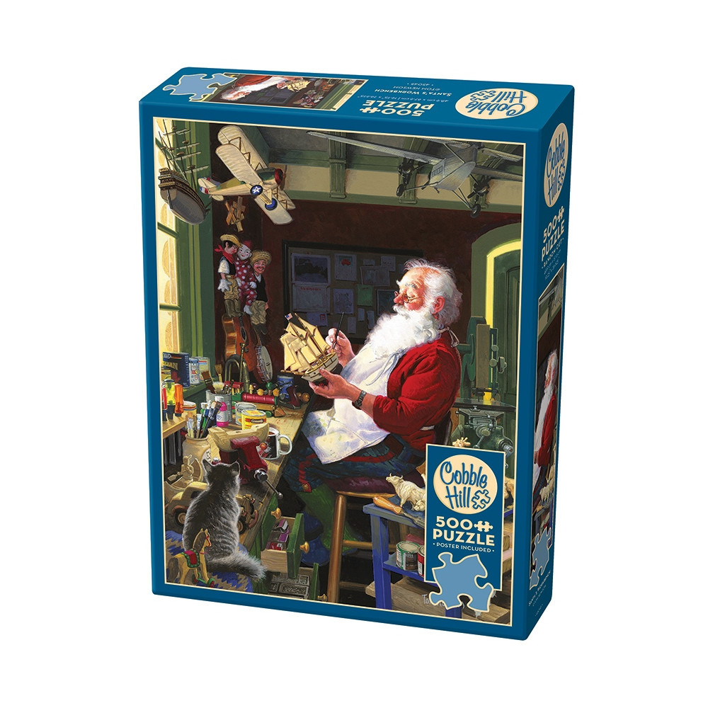 Produktbild för Santa's Workbench, Pussel, 500 bitar, Cobble Hill