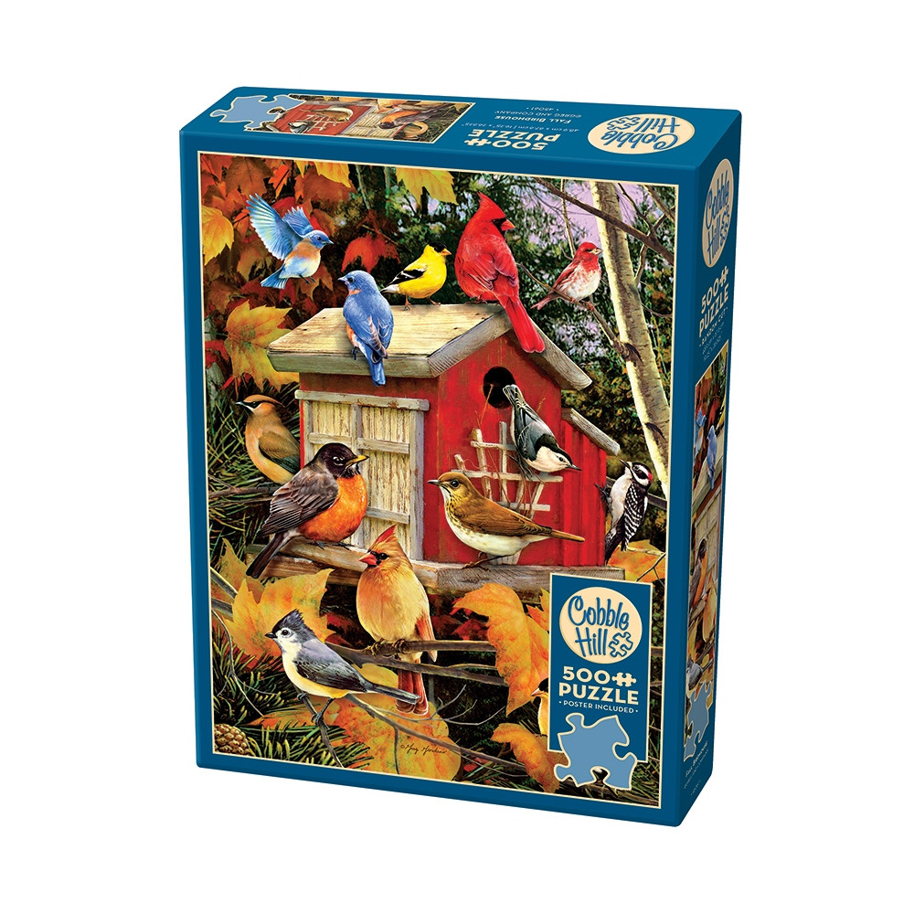 Produktbild för Fall Birdhouse, Pussel, 500 bitar, Cobble Hill