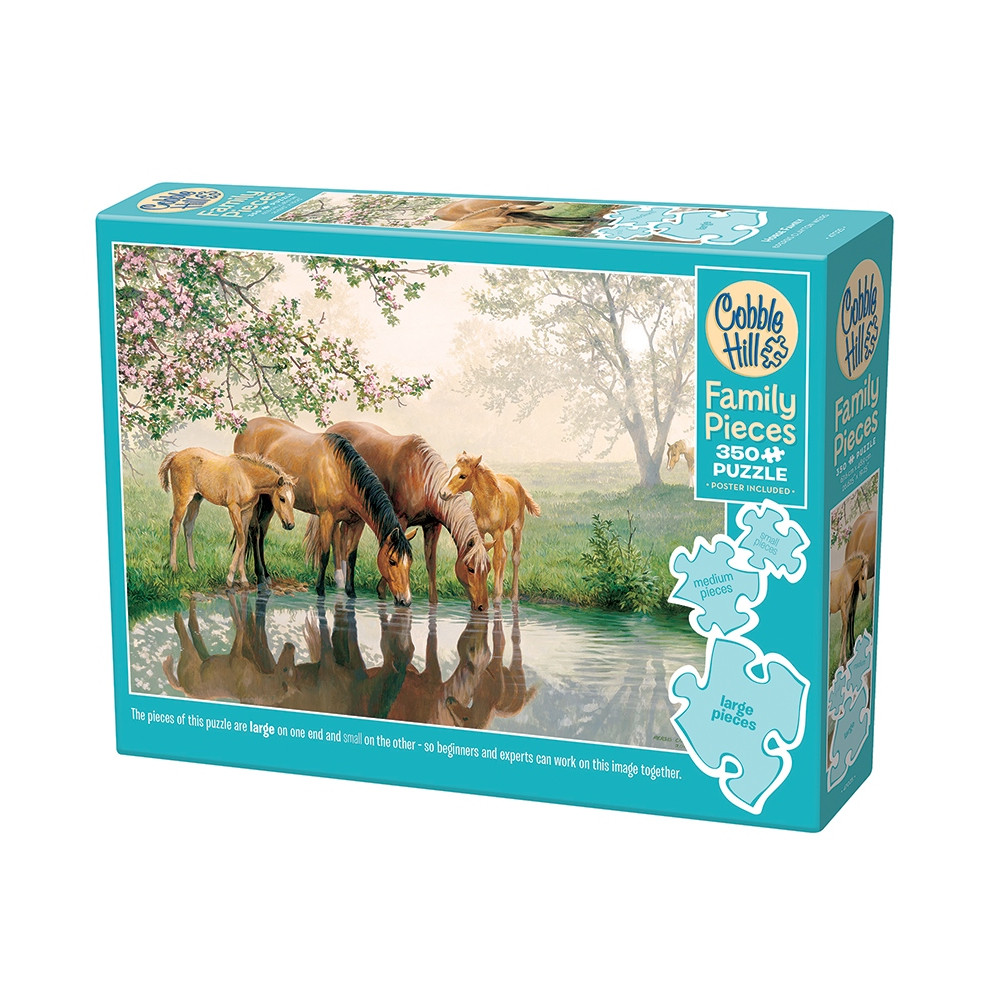 Produktbild för Horse Family, Pussel, 350 bitar, Cobble Hill
