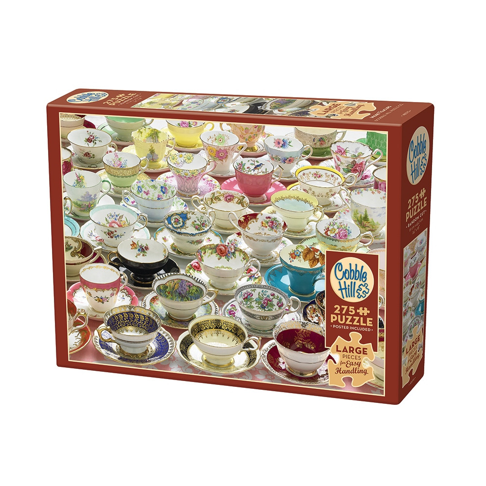 Produktbild för More Teacups, Pussel, 275 Stora Bitar, Cobble Hill