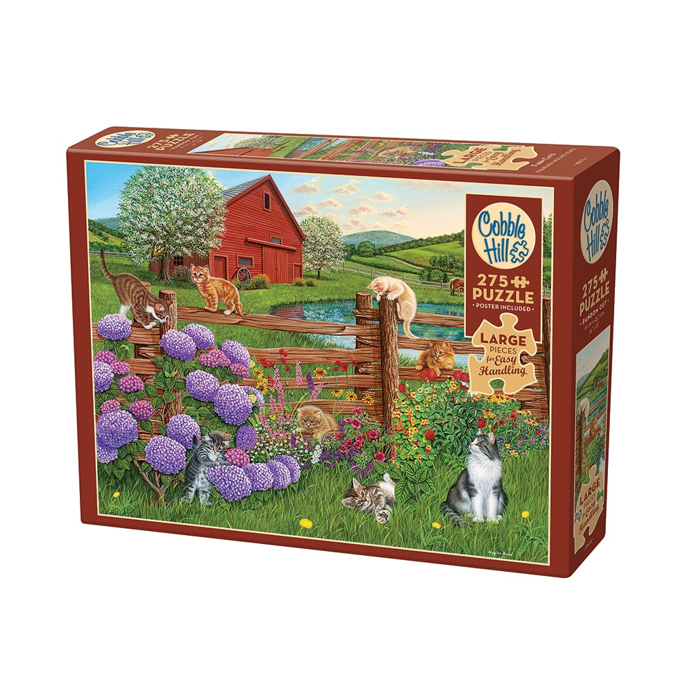 Produktbild för Farm Cats, Pussel, 275 Stora Bitar, Cobble Hill