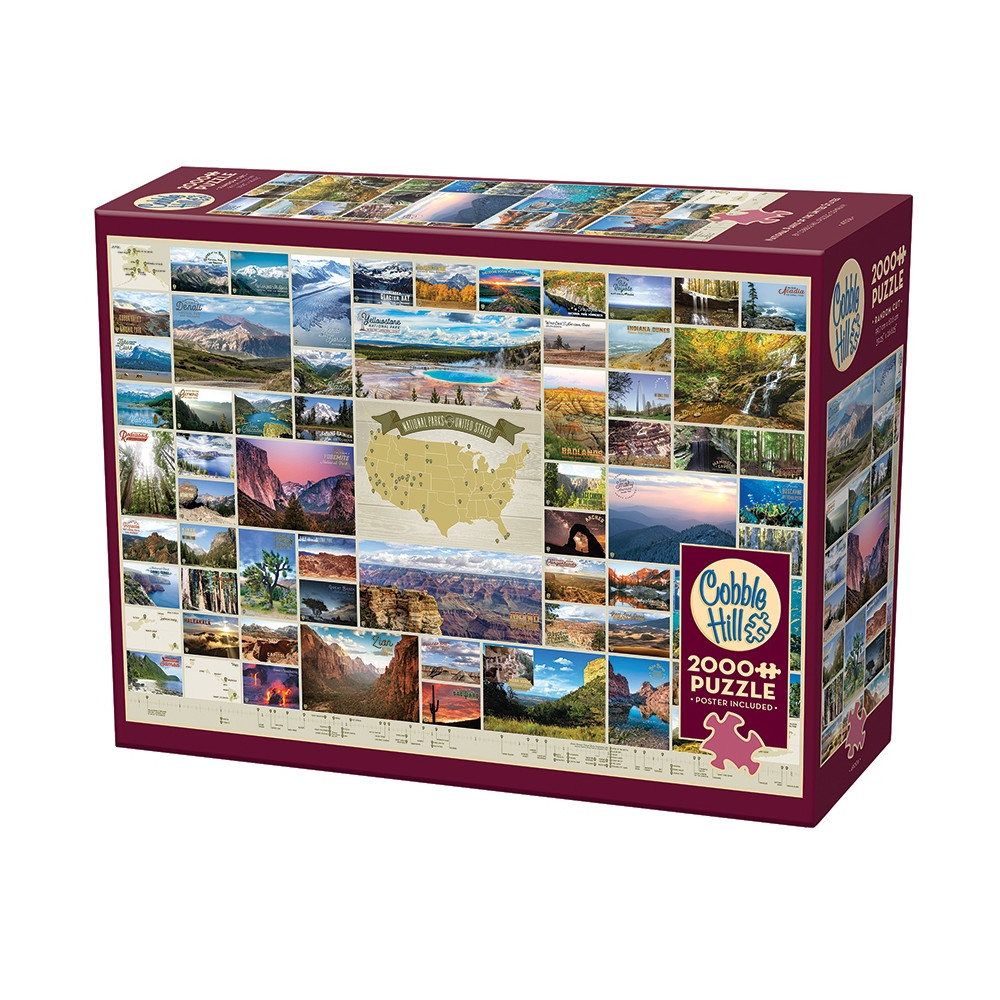 Produktbild för National Parks of the United States, Pussel, 2000 bitar, Cobble Hill