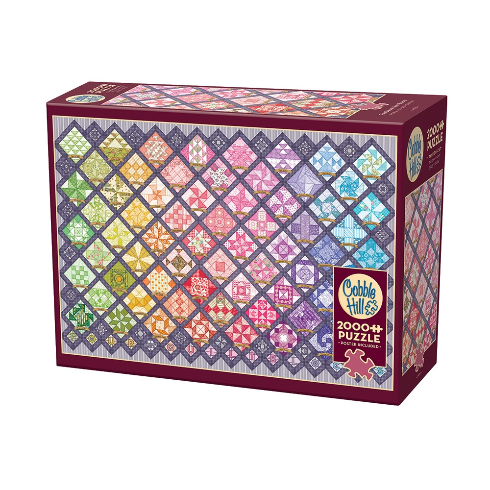 Produktbild för Four Square Quilt Blocks, Pussel, 2000 bitar, Cobble Hill