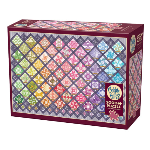 Cobble Hill Four Square Quilt Blocks, Pussel, 2000 bitar, Cobble Hill