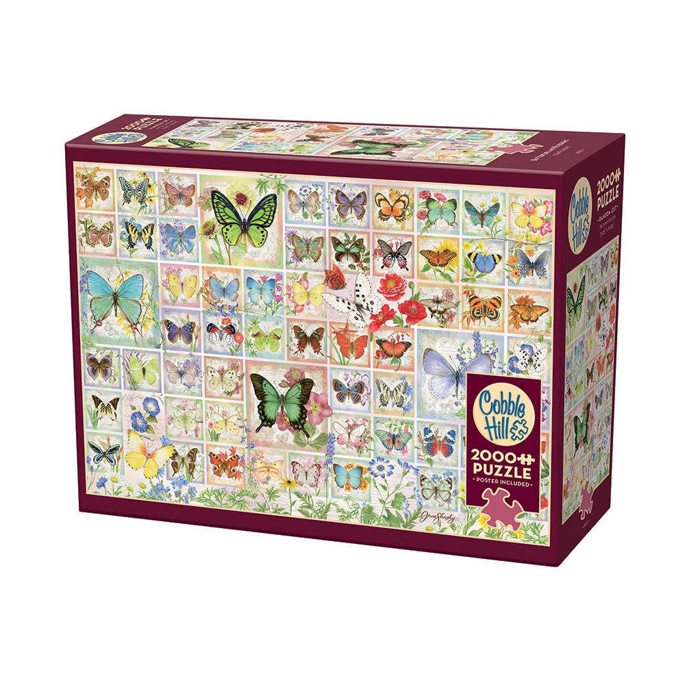 Produktbild för Butterflies And Blossoms, Pussel, 2000 bitar, Cobble Hill