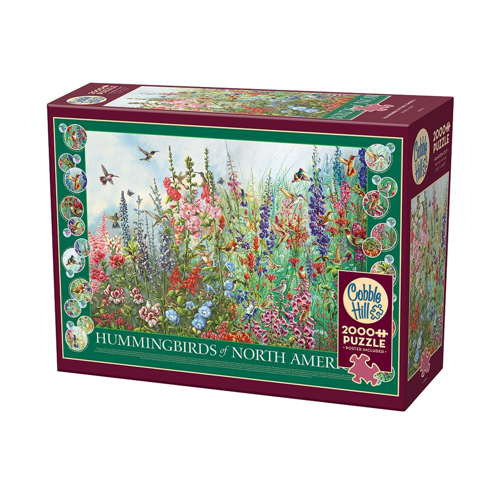 Produktbild för Hummingbirds of North America, Pussel, 2000 bitar, Cobble Hill