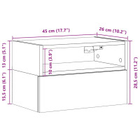 Produktbild för Väggmonterat sängbord 2 st rökfärgad ek 45x26x28,5 cm