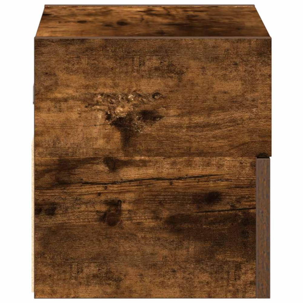 Produktbild för Väggmonterat sängbord 2 st rökfärgad ek 45x26x28,5 cm