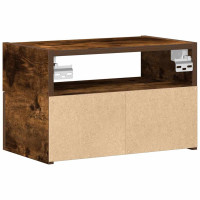 Produktbild för Väggmonterat sängbord 2 st rökfärgad ek 45x26x28,5 cm