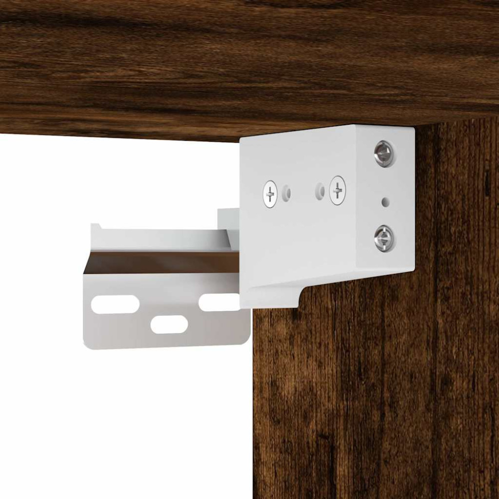 Produktbild för Väggmonterat sängbord 2 st rökfärgad ek 45x26x28,5 cm
