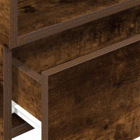 Produktbild för Väggmonterat sängbord 2 st rökfärgad ek 45x26x28,5 cm