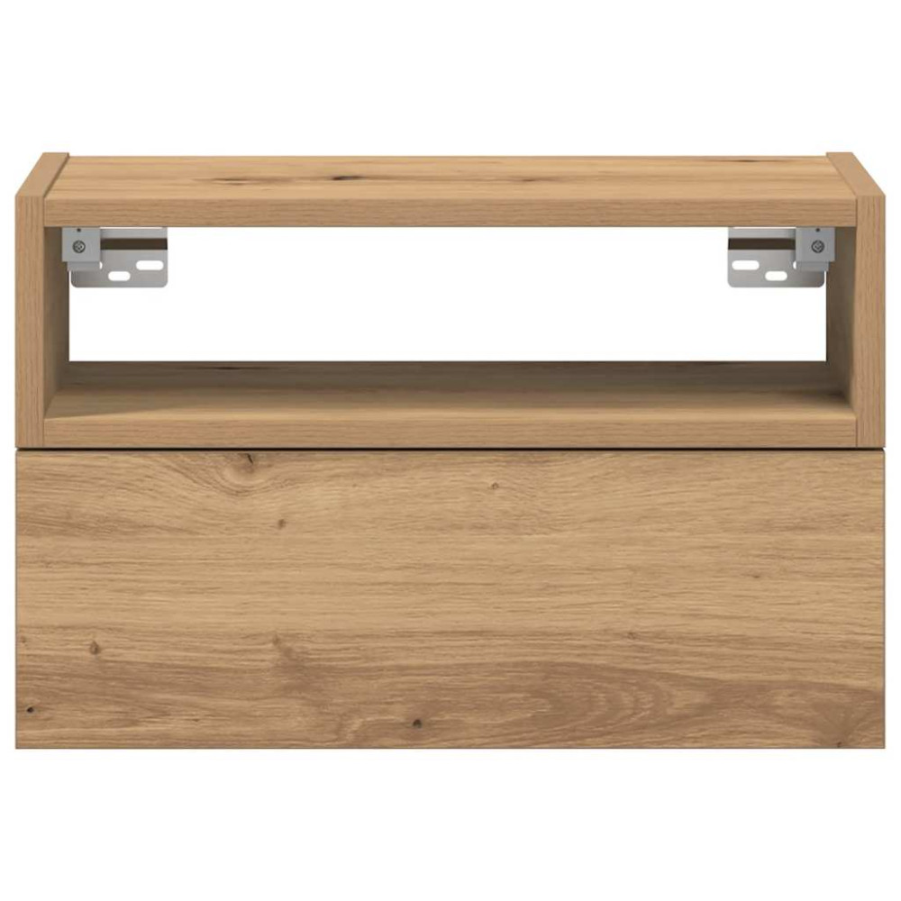 Produktbild för Väggmonterat sängbord 2 st artisan ek 45x26x28,5 cm