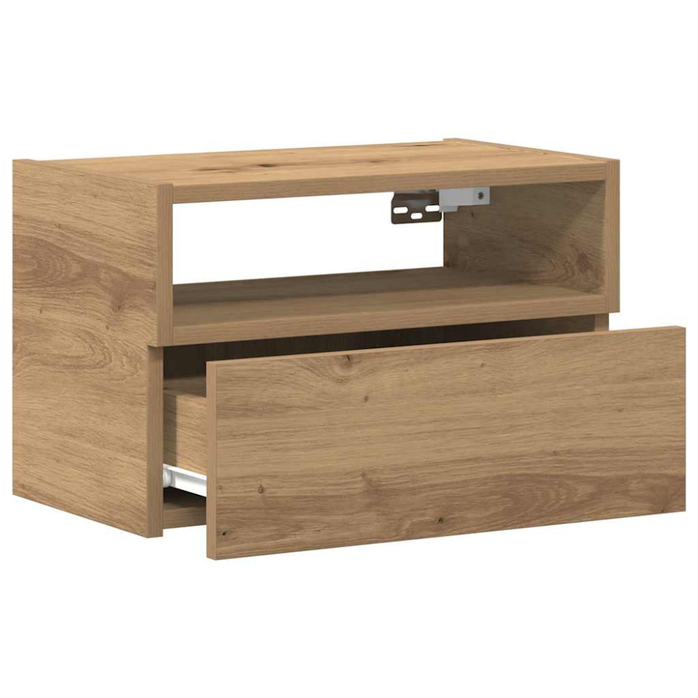 Produktbild för Väggmonterat sängbord 2 st artisan ek 45x26x28,5 cm