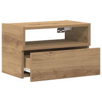 Produktbild för Väggmonterat sängbord 2 st artisan ek 45x26x28,5 cm