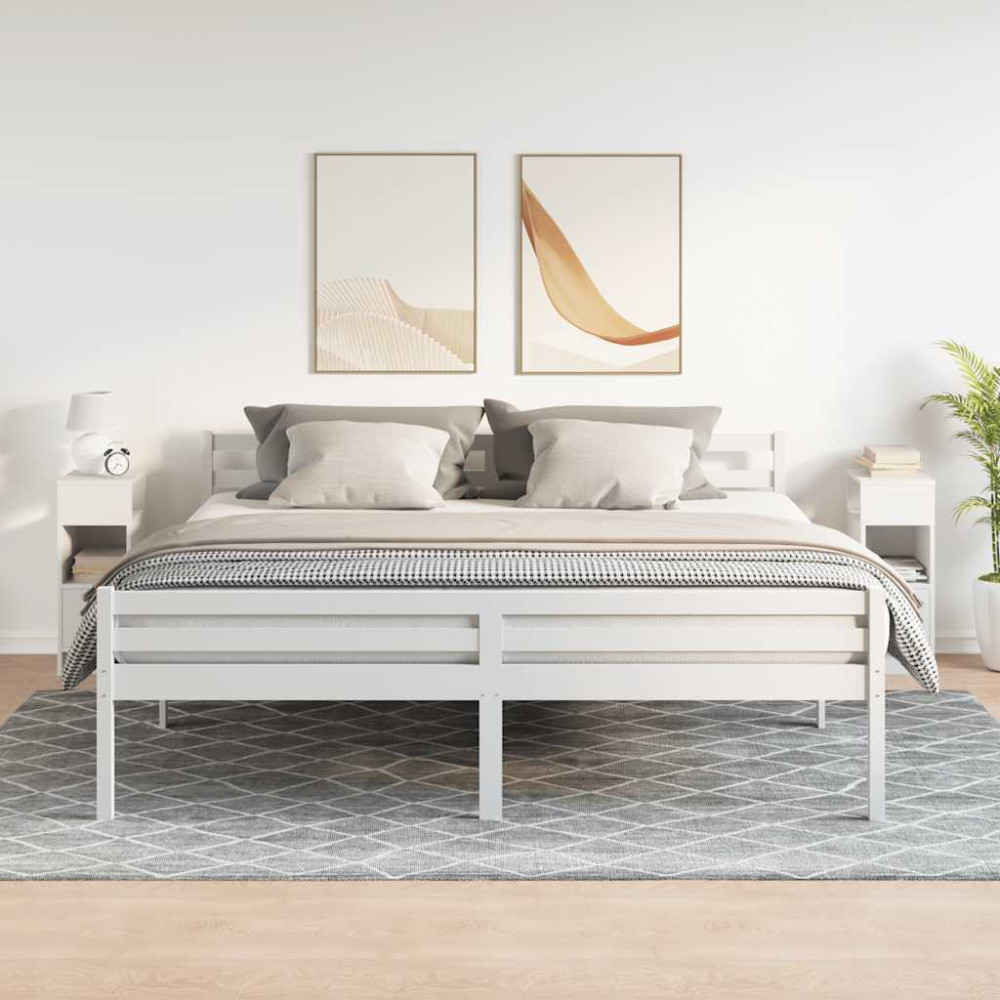 Produktbild för Sängbord 2 st med låda vit 25x31x66 cm