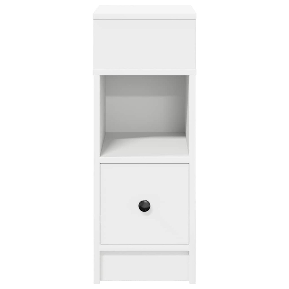 Produktbild för Sängbord 2 st med låda vit 25x31x66 cm