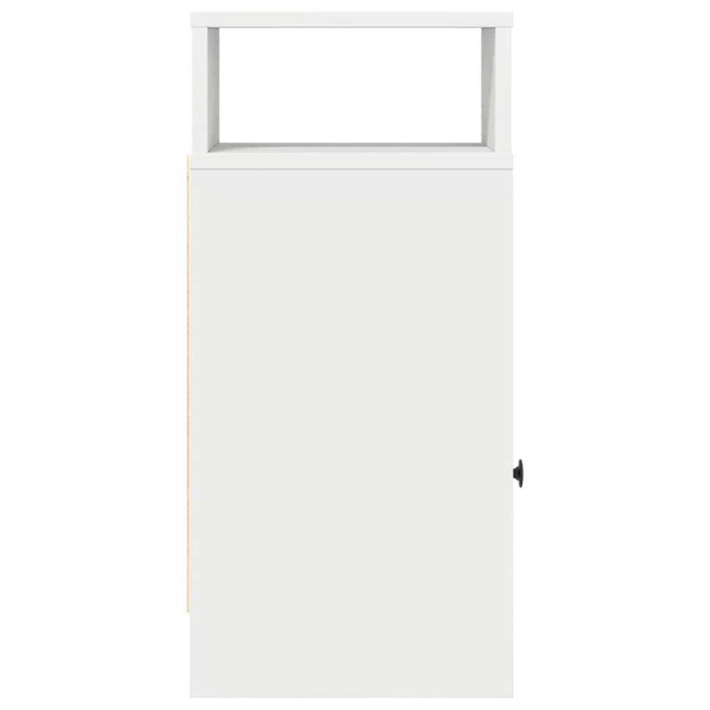 Produktbild för Sängbord 2 st med låda vit 25x31x66 cm
