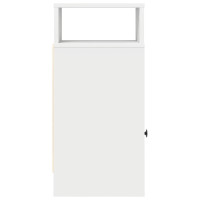 Produktbild för Sängbord 2 st med låda vit 25x31x66 cm