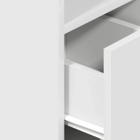 Produktbild för Sängbord 2 st med låda vit 25x31x66 cm